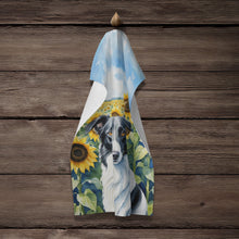 Load image into Gallery viewer, Borzoi in Sunflowers Kitchen Towel