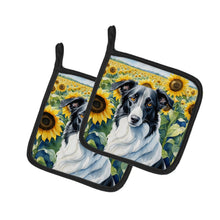 Load image into Gallery viewer, Borzoi in Sunflowers Pot Holders - Set of 2 Decorative Kitchen Helpers | Made in the USA