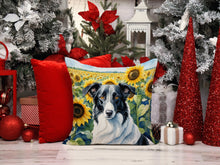 Load image into Gallery viewer, Borzoi in Sunflowers Throw Pillow - 14x14 Decorative Pillow – Art for Your Home &amp; Patio