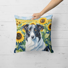 Load image into Gallery viewer, Borzoi in Sunflowers Throw Pillow