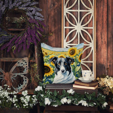 Load image into Gallery viewer, Borzoi in Sunflowers Throw Pillow
