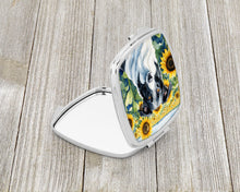 Load image into Gallery viewer, Borzoi in Sunflowers Compact Mirror – Stylish Purse Mirror with Artistic Covers