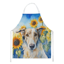 Load image into Gallery viewer, Borzoi in Sunflowers Apron – Artist-Designed Kitchen, BBQ &amp; Craft Apron