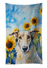 Load image into Gallery viewer, Borzoi in Sunflowers Kitchen Towel