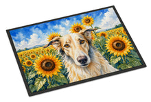 Load image into Gallery viewer, Borzoi in Sunflowers Doormat Front Door Mat Indoor Outdoor Rugs for Entryway, Non Slip Washable Low Pile, 18H X 27W