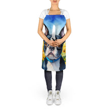 Load image into Gallery viewer, Boston Terrier in Sunflowers Apron – Artist-Designed Kitchen, BBQ &amp; Craft Apron