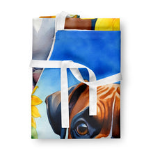 Load image into Gallery viewer, Boxer in Sunflowers Apron – Artist-Designed Kitchen, BBQ &amp; Craft Apron