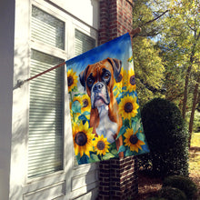 Load image into Gallery viewer, Boxer in Sunflowers House Flag