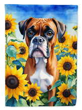 Load image into Gallery viewer, Boxer in Sunflowers House Flag