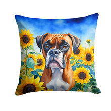 Load image into Gallery viewer, Boxer in Sunflowers Throw Pillow - 14x14 Decorative Pillow – Art for Your Home &amp; Patio