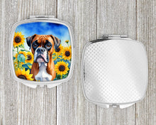 Load image into Gallery viewer, Boxer in Sunflowers Compact Mirror – Stylish Purse Mirror with Artistic Covers