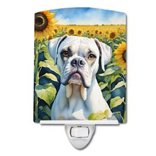 Load image into Gallery viewer, Boxer in Sunflowers Ceramic Night Light