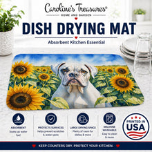 Load image into Gallery viewer, Boxer in Sunflowers Dish Drying Mat Absorbent Dish Drying Mat Pad for Kitchen Counter Dish Drainer Mat for Countertop, 14 x 21", Multicolor
