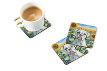 Load image into Gallery viewer, Boxer in Sunflowers Coasters - Set of 4 Lightweight Foam, Absorbent Drink Coasters