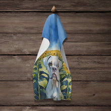 Load image into Gallery viewer, Boxer in Sunflowers Kitchen Towel
