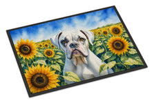 Load image into Gallery viewer, Boxer in Sunflowers Doormat Front Door Mat Indoor Outdoor Rugs for Entryway, Non Slip Washable Low Pile, 18H X 27W