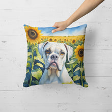 Load image into Gallery viewer, Boxer in Sunflowers Throw Pillow