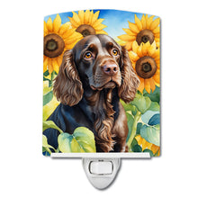 Load image into Gallery viewer, Boykin Spaniel in Sunflowers Ceramic Night Light