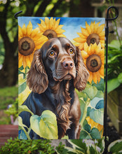 Load image into Gallery viewer, Boykin Spaniel in Sunflowers Garden Flag – Bright Dog-Themed Yard Decor