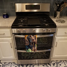 Load image into Gallery viewer, Boykin Spaniel in Sunflowers Kitchen Towel