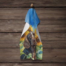 Load image into Gallery viewer, Boykin Spaniel in Sunflowers Kitchen Towel