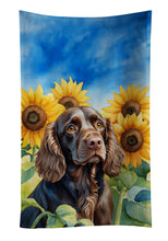 Load image into Gallery viewer, Boykin Spaniel in Sunflowers Kitchen Towel