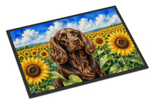 Load image into Gallery viewer, Boykin Spaniel in Sunflowers Doormat Front Door Mat Indoor Outdoor Rugs for Entryway, Non Slip Washable Low Pile, 18H X 27W