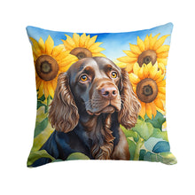 Load image into Gallery viewer, Boykin Spaniel in Sunflowers Throw Pillow - 14x14 Decorative Pillow – Art for Your Home &amp; Patio