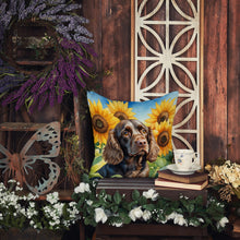 Load image into Gallery viewer, Boykin Spaniel in Sunflowers Throw Pillow