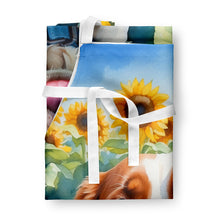 Load image into Gallery viewer, Brittany Spaniel in Sunflowers Apron – Artist-Designed Kitchen, BBQ &amp; Craft Apron