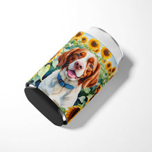 Load image into Gallery viewer, Brittany Spaniel in Sunflowers Can or Bottle Hugger