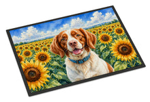 Load image into Gallery viewer, Brittany Spaniel in Sunflowers Doormat Front Door Mat Indoor Outdoor Rugs for Entryway, Non Slip Washable Low Pile, 24H X 36W
