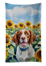 Load image into Gallery viewer, Brittany Spaniel in Sunflowers Kitchen Towel
