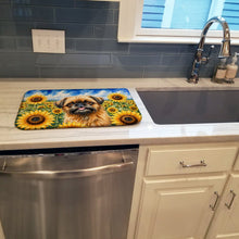 Load image into Gallery viewer, Brussels Griffon in Sunflowers Dish Drying Mat Absorbent Dish Drying Mat Pad for Kitchen Counter Dish Drainer Mat for Countertop, 14 x 21", Multicolor