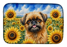 Load image into Gallery viewer, Brussels Griffon in Sunflowers Dish Drying Mat Absorbent Dish Drying Mat Pad for Kitchen Counter Dish Drainer Mat for Countertop, 14 x 21", Multicolor
