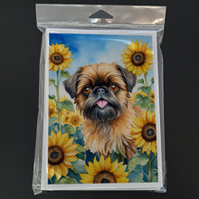 Load image into Gallery viewer, Brussels Griffon in Sunflowers Greeting Cards - Blank Note Cards – 8-Pack of Artist-Designed Cards with Envelopes