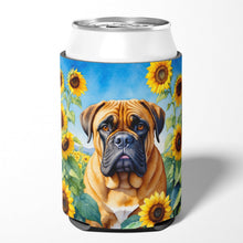 Load image into Gallery viewer, Bullmastiff in Sunflowers Can or Bottle Hugger
