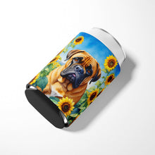 Load image into Gallery viewer, Bullmastiff in Sunflowers Can or Bottle Hugger