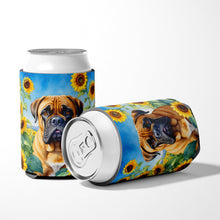 Load image into Gallery viewer, Bullmastiff in Sunflowers Can or Bottle Hugger