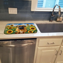 Load image into Gallery viewer, Bullmastiff in Sunflowers Dish Drying Mat Absorbent Dish Drying Mat Pad for Kitchen Counter Dish Drainer Mat for Countertop, 14 x 21", Multicolor