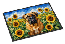 Load image into Gallery viewer, Bullmastiff in Sunflowers Doormat Front Door Mat Indoor Outdoor Rugs for Entryway, Non Slip Washable Low Pile, 24H X 36W