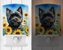 Load image into Gallery viewer, Cairn Terrier in Sunflowers Ceramic Night Light