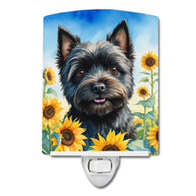 Load image into Gallery viewer, Cairn Terrier in Sunflowers Ceramic Night Light