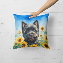 Load image into Gallery viewer, Cairn Terrier in Sunflowers Throw Pillow