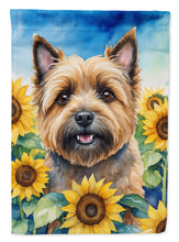 Load image into Gallery viewer, Cairn Terrier in Sunflowers House Flag
