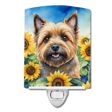 Load image into Gallery viewer, Cairn Terrier in Sunflowers Ceramic Night Light