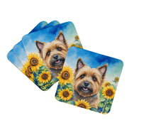 Load image into Gallery viewer, Cairn Terrier in Sunflowers Coasters - Set of 4 Lightweight Foam, Absorbent Drink Coasters