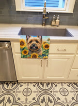 Load image into Gallery viewer, Cairn Terrier in Sunflowers Kitchen Towel
