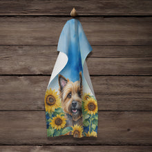 Load image into Gallery viewer, Cairn Terrier in Sunflowers Kitchen Towel