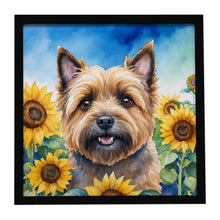 Load image into Gallery viewer, Cairn Terrier in Sunflowers Framed Metal Print